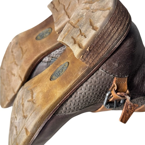 Sofft Baywood Ankle Boots Womens 7M Brown Tan Leather Buckle Moto Straps Zip Up - Picture 12 of 16